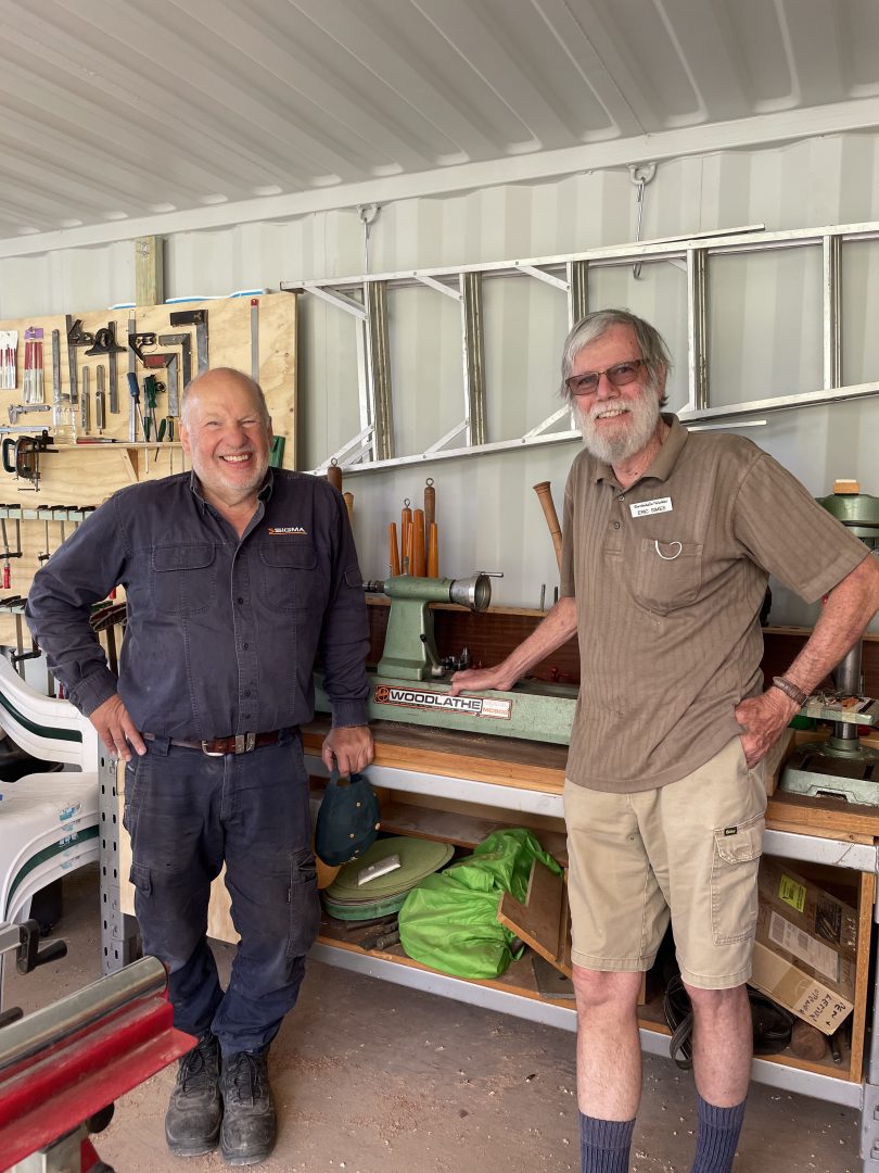 Eric Simes and Helmut Delrieux from the Eurobodalla Woodcraft Guild