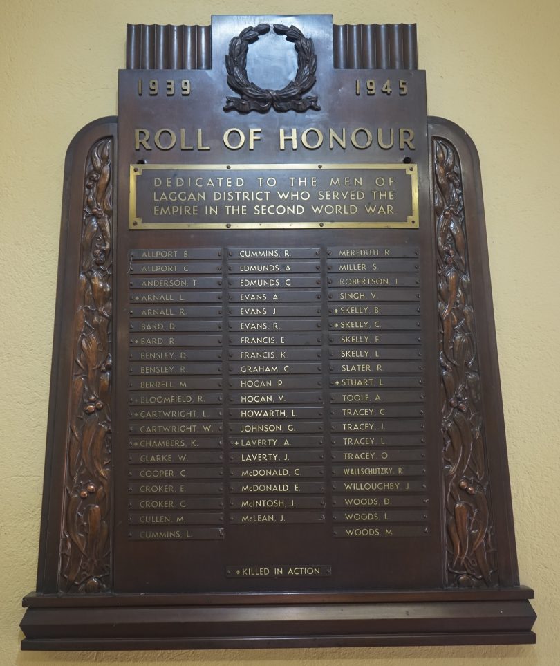 Roll of Honour at Laggan Memorial Hall