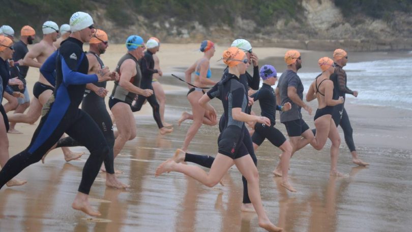 People running at beach