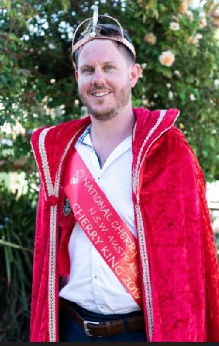 David Munnerley as Young Cherry Festival's Cherry King in 2019