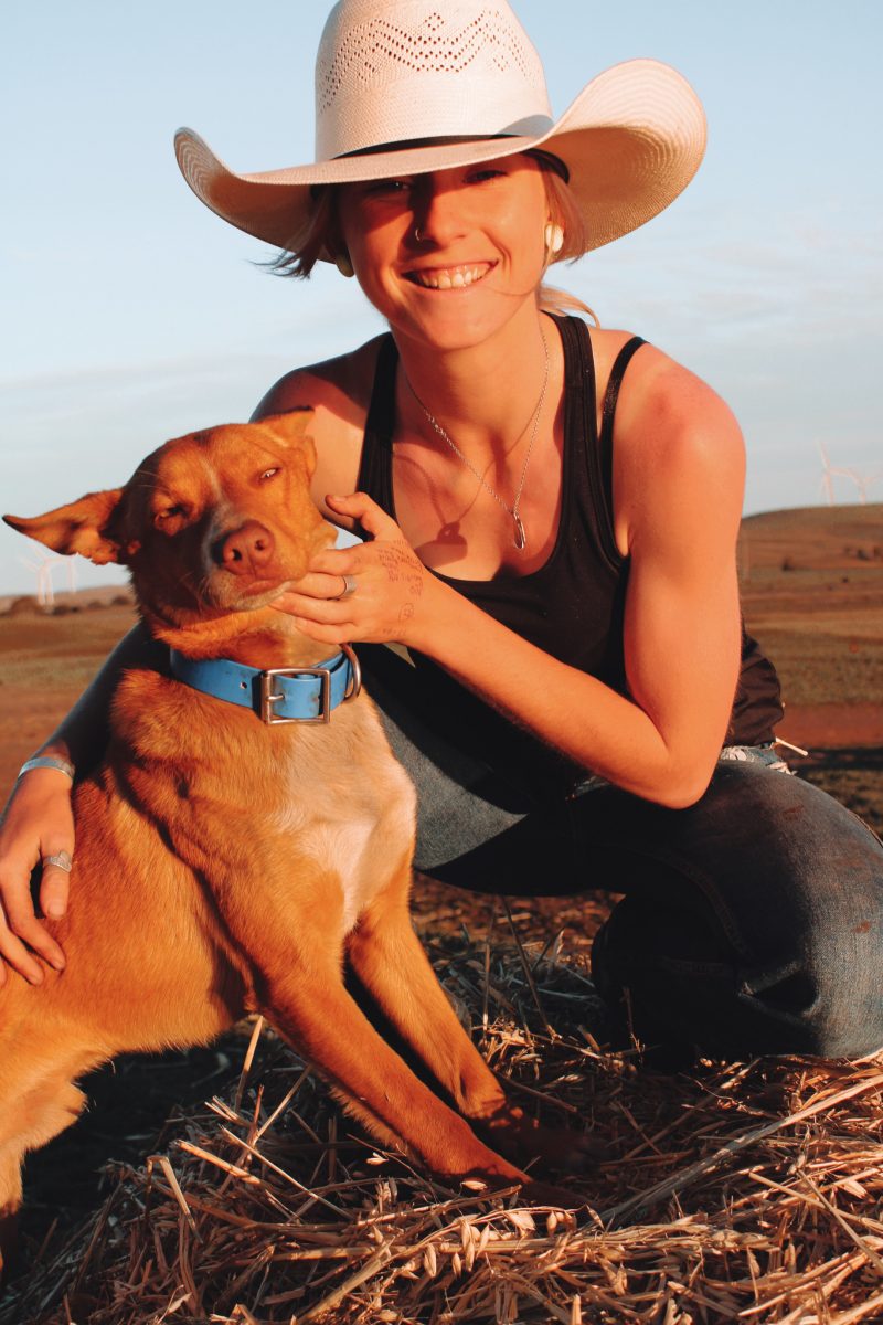 Crookwell farmer Jess Ryan with dog