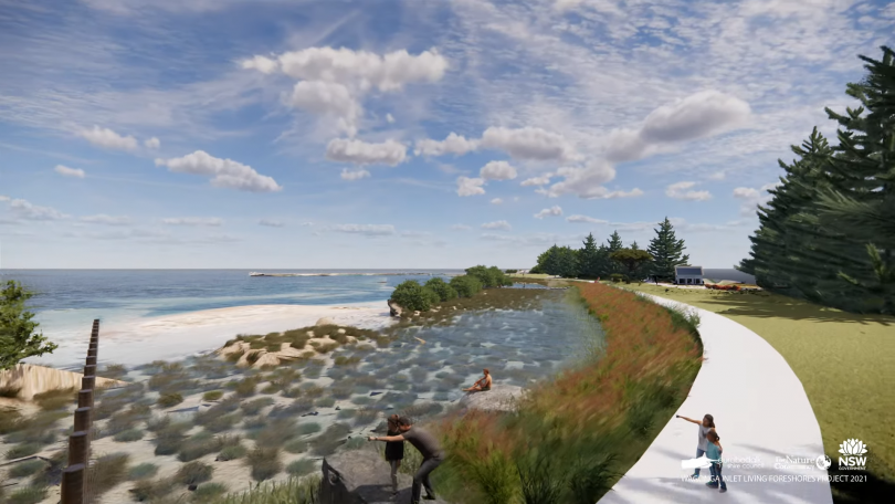 Artist's impression of Wagonga Inlet foreshore redevelopment