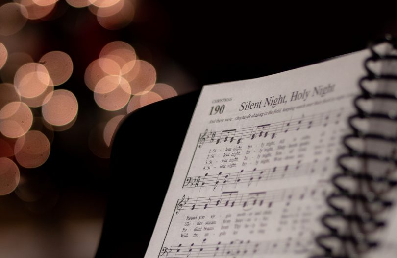 Christmas carol song sheet