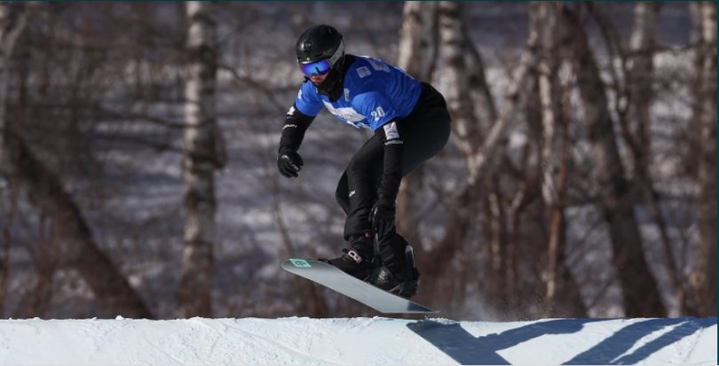 Adam Dickson snowboarding 