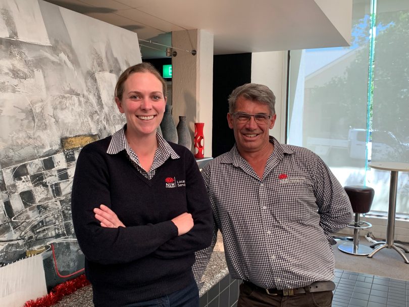 Riverina Local Land Services biosecurity officer Suzie Holbery and Biosecurity and Emergency services manager Michael Leane