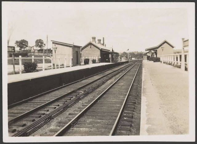 Black and white image of old station