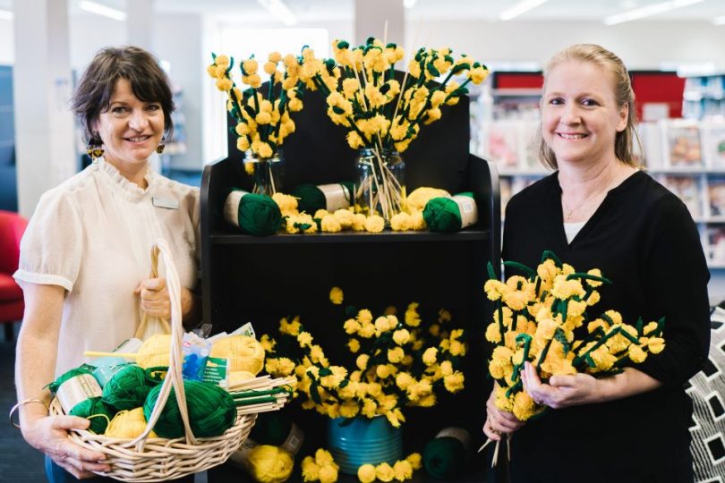 Women with knitted wattle