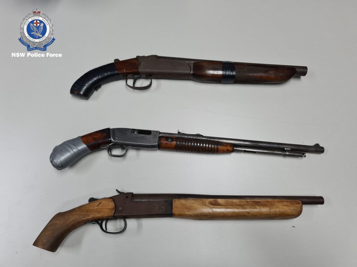 Officers seized multiple weapons from a car they stopped on the Princes Highway at North Batemans Bay. Photo: NSW Police