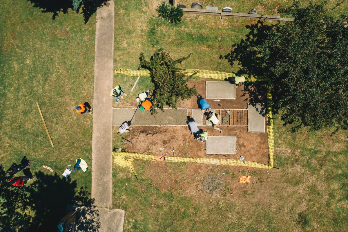 View of worksite from above
