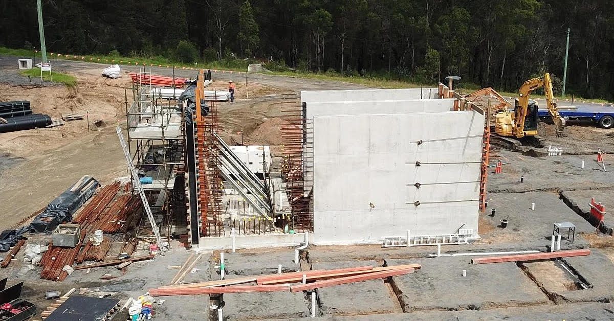 Work underway at a water treatment plant