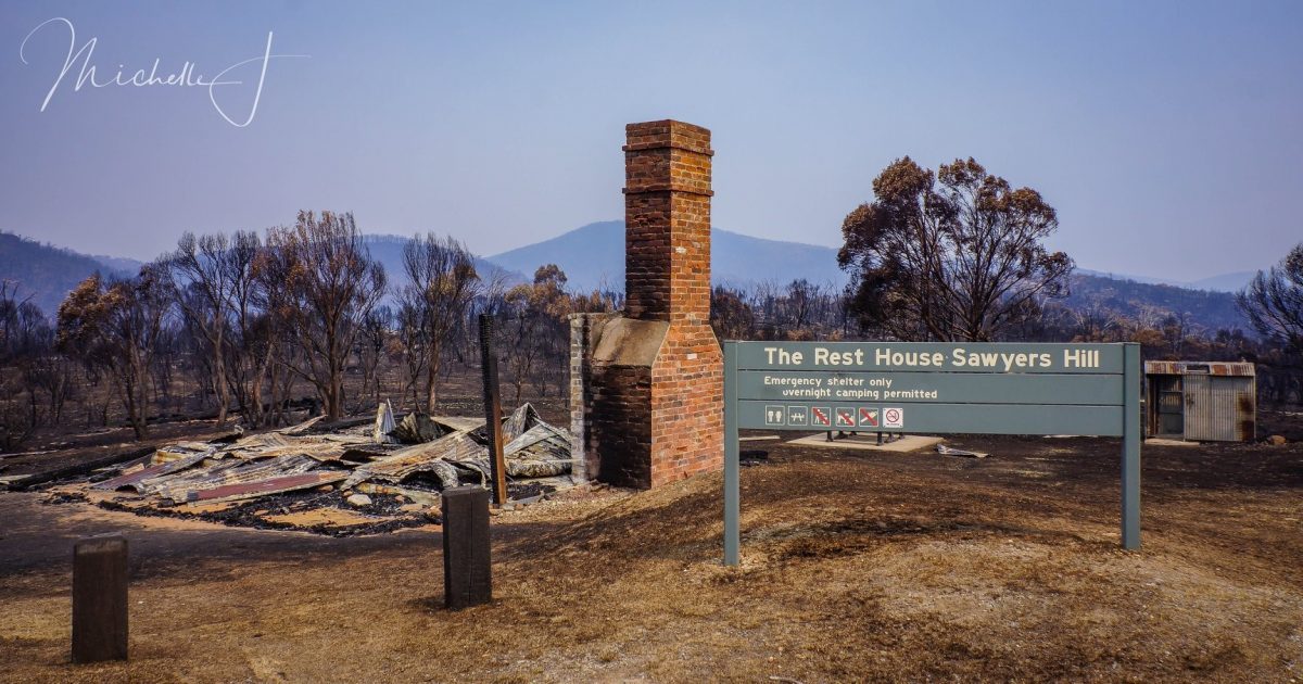 Sawyers Hut shortly after bushfire