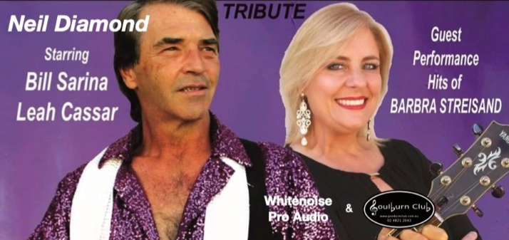 Flyer for Neil Diamond and Barbra Streisand tribute show