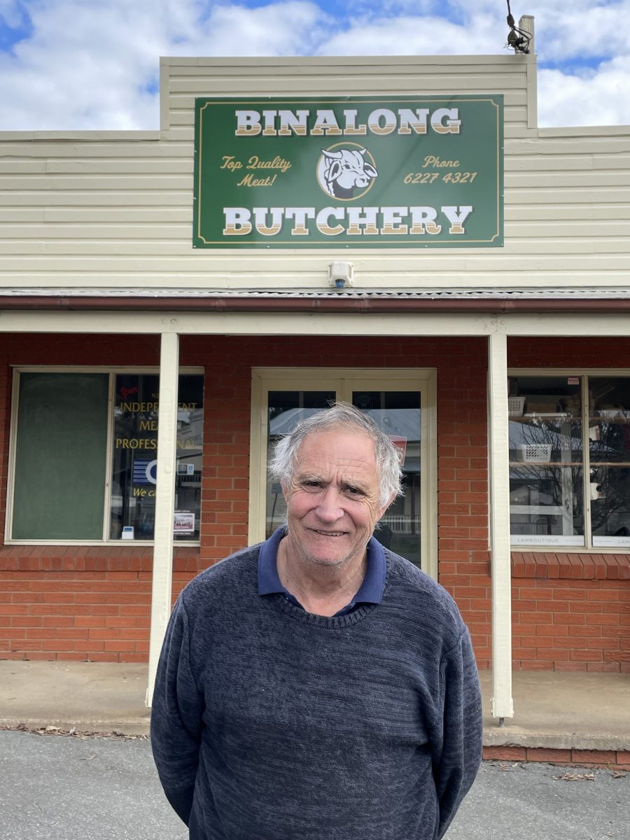 Mick Dal Santo in front of the Binalong Butchery