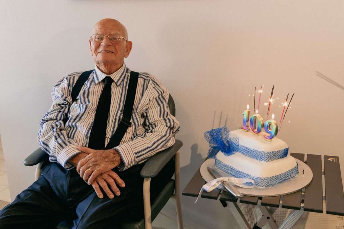 Frank Mawer on his 109th birthday