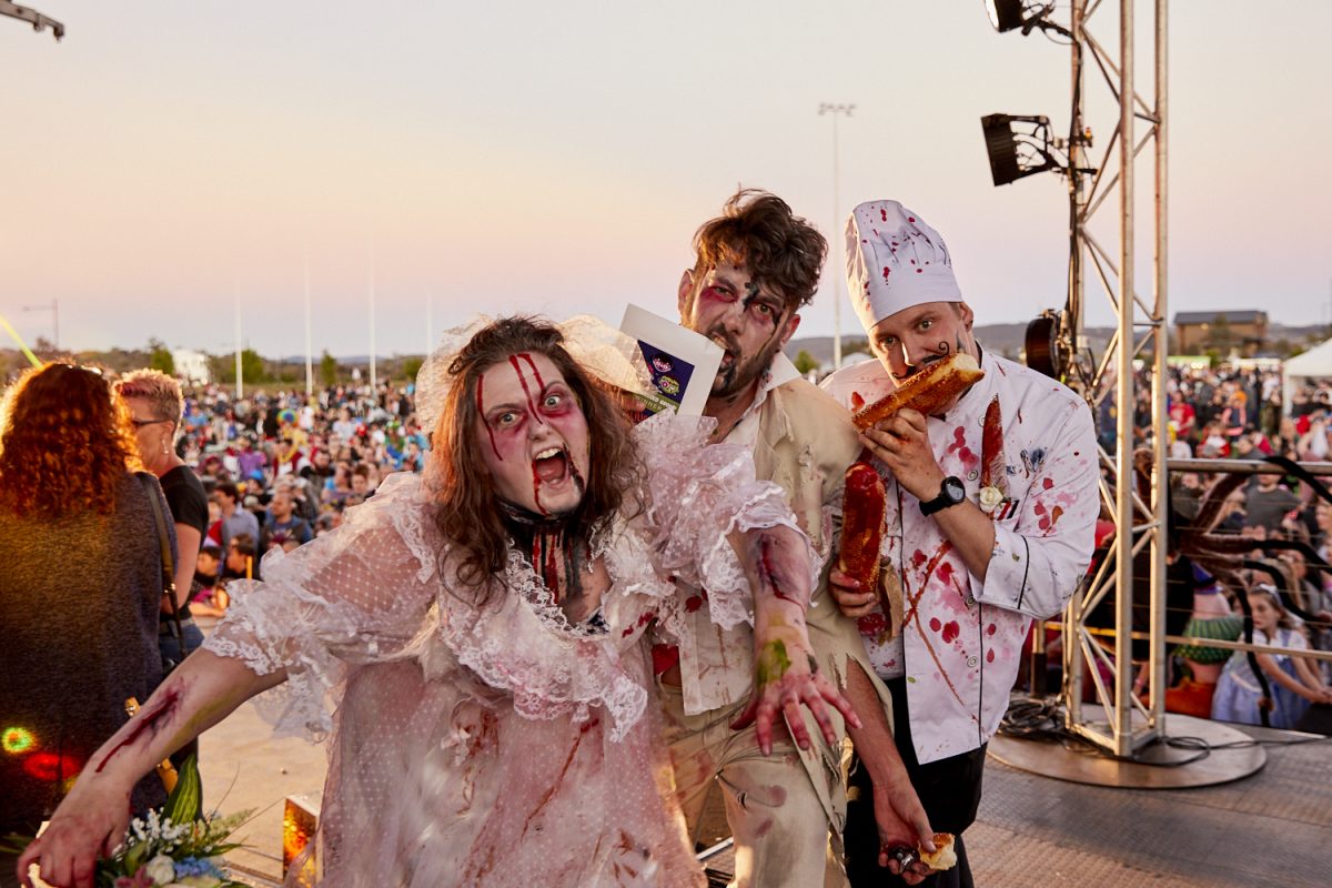 people dressed as zombies for Halloween