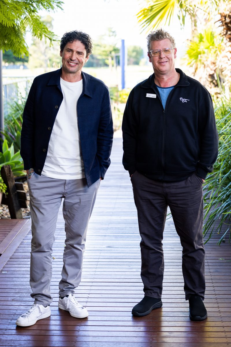 Celebrity chef Colin Fassnidge with Andrew Johns