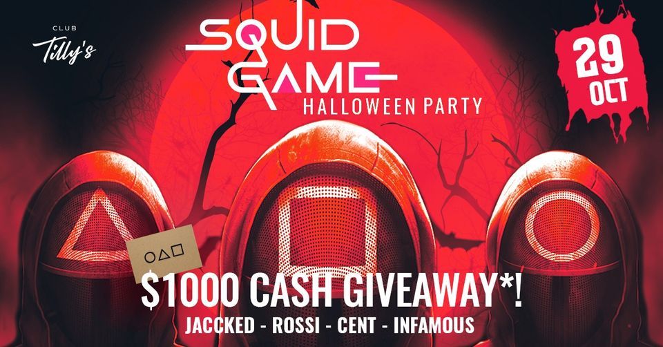Flyer for Squid Game Halloween party