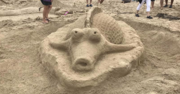 'Super tides' make Broulee's New Year's Eve sandcastle competition a washout