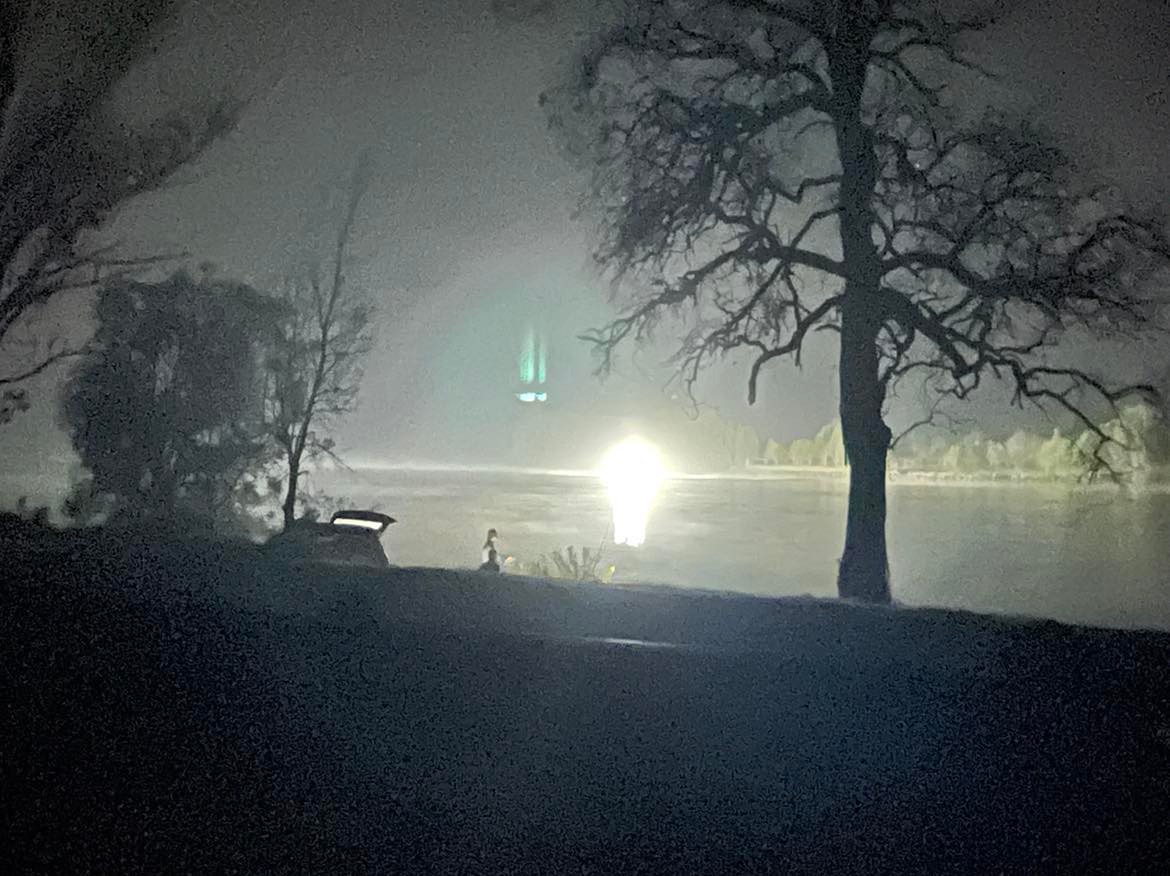 Lights on Moruya River. 