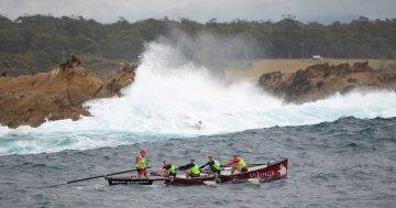 Close contest as the George Bass Surf Marathon approaches finish in tough conditions