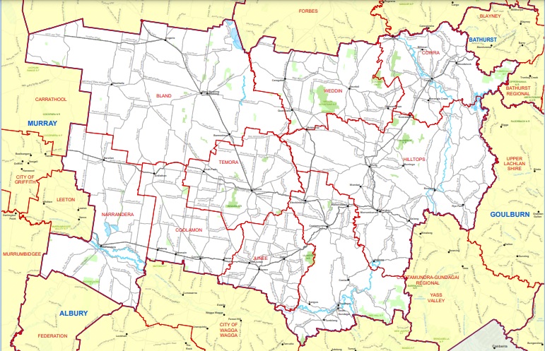 Map of the seat of Cootamundra
