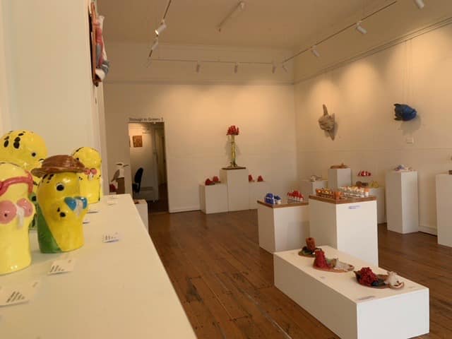 A photograph of Keith Coleman's exhibition, showing some of his featured works