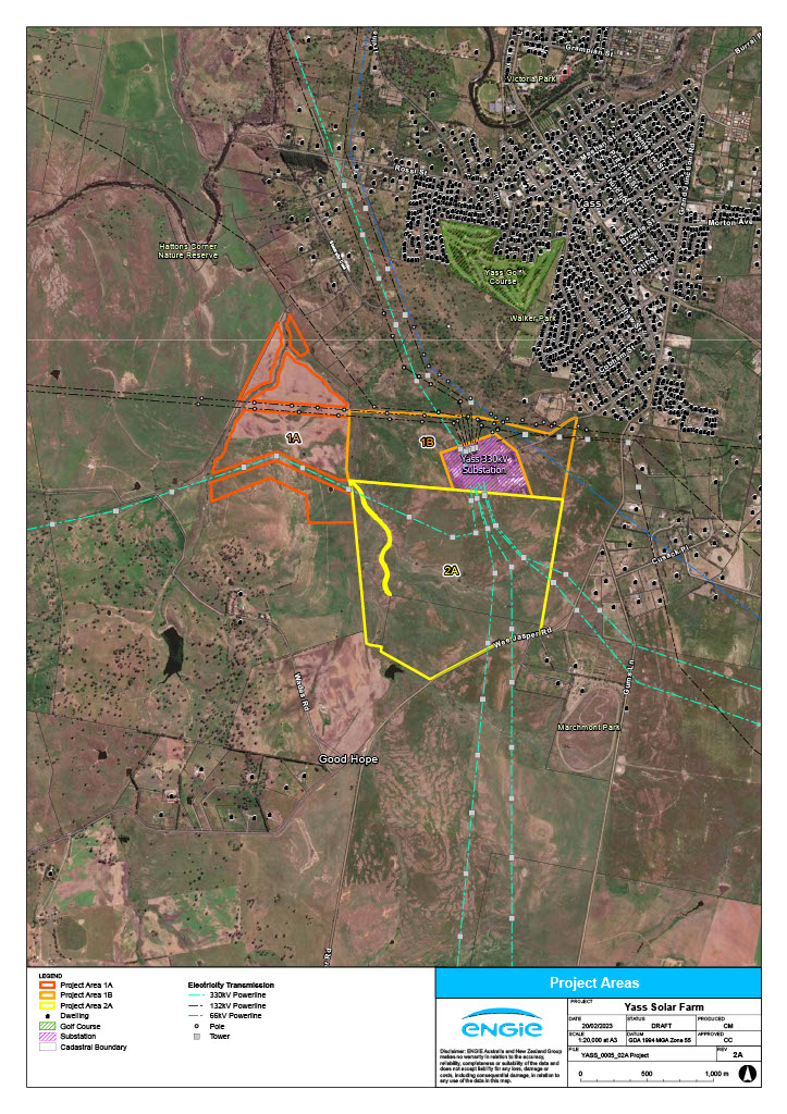 Map of proposed Yass Solar Farm