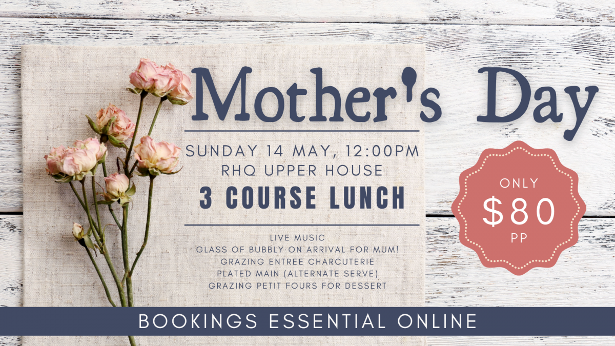 A poster for Royal Hotel Queanbeyan's Mother's Day luncheon.
