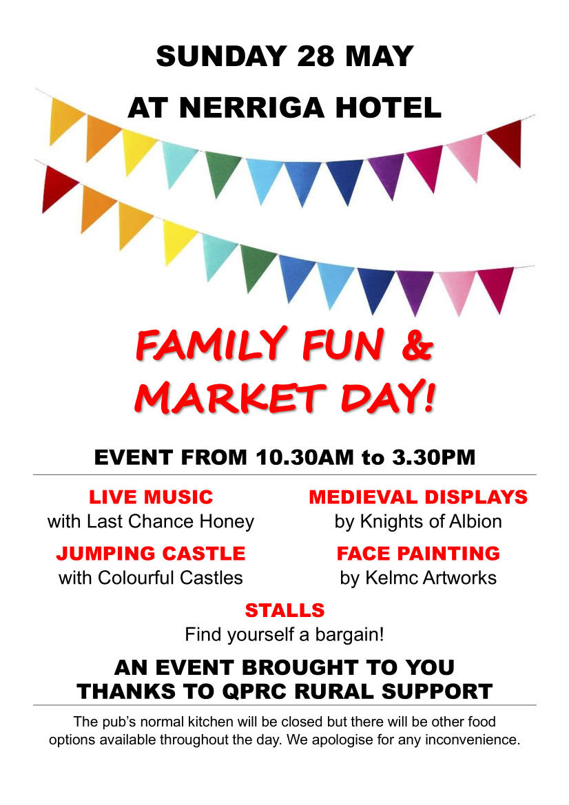 A flyer showing the Family Fun and Market Day