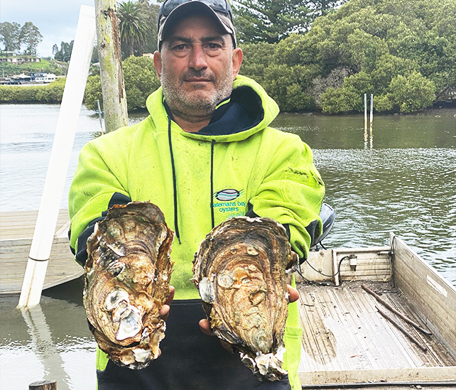 Man with big oysters