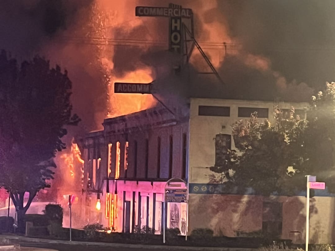 Flames gutted the Commercial Hotel in Yass during the devastating blaze in May 2023.