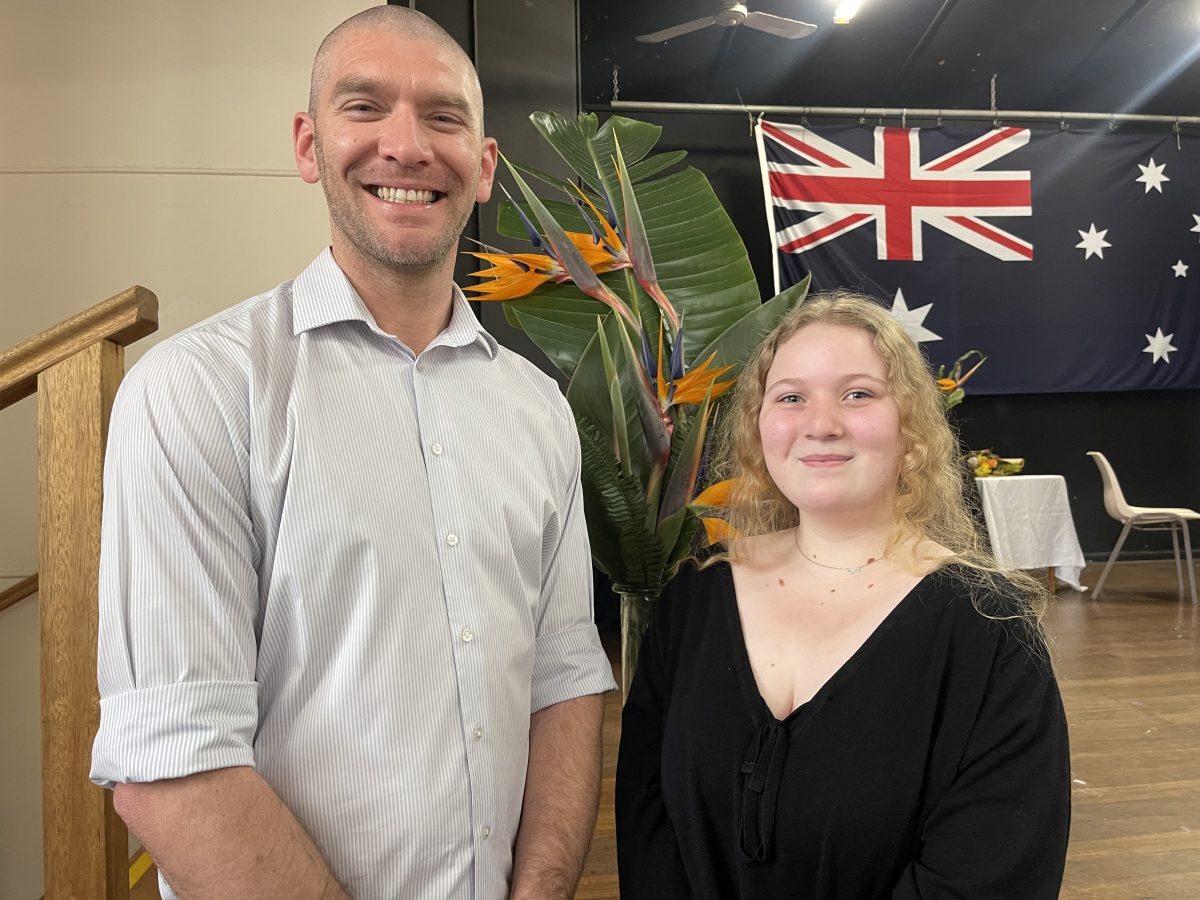 Eurobodalla Shire Mayor standing next to last year's winner.