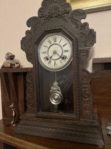 Clock on a mantlepiece