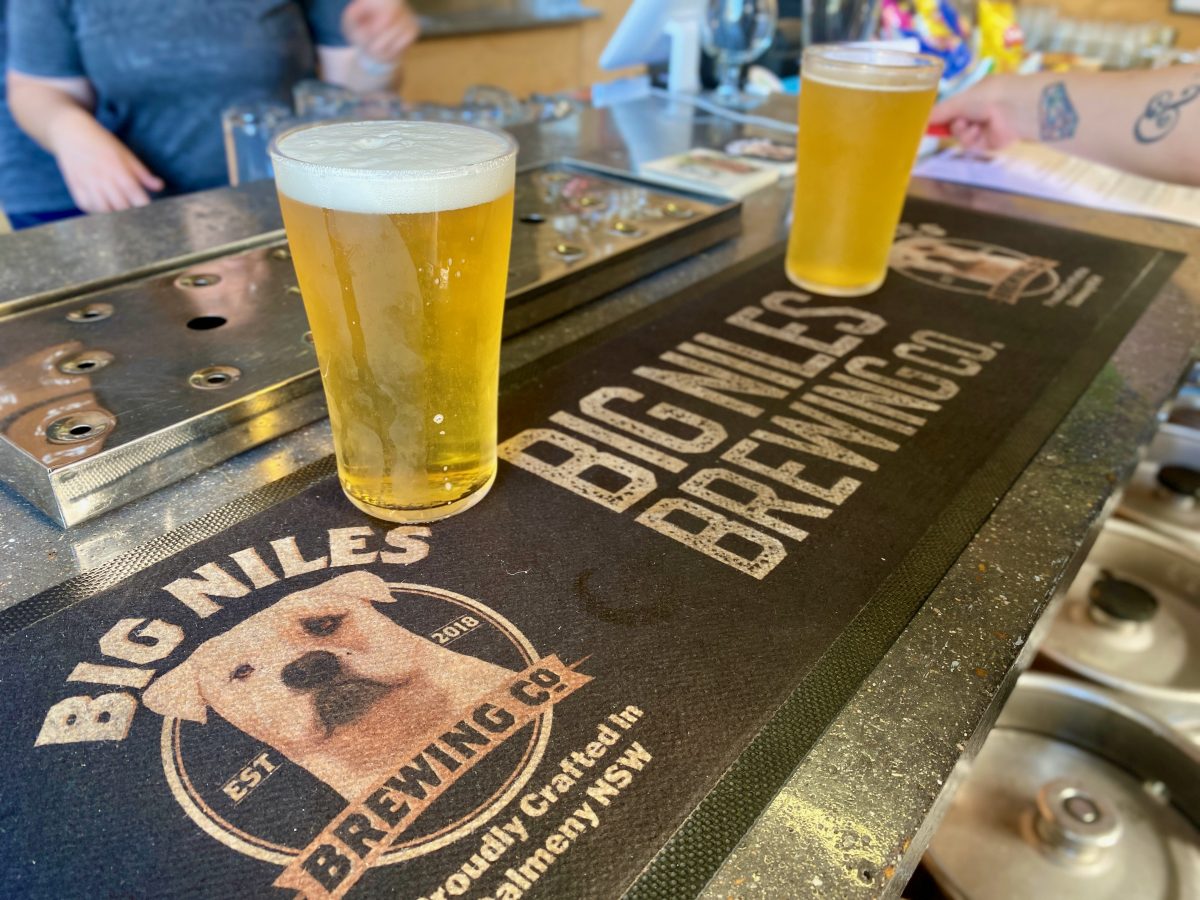 Pints on a Big Niles branded bar mat