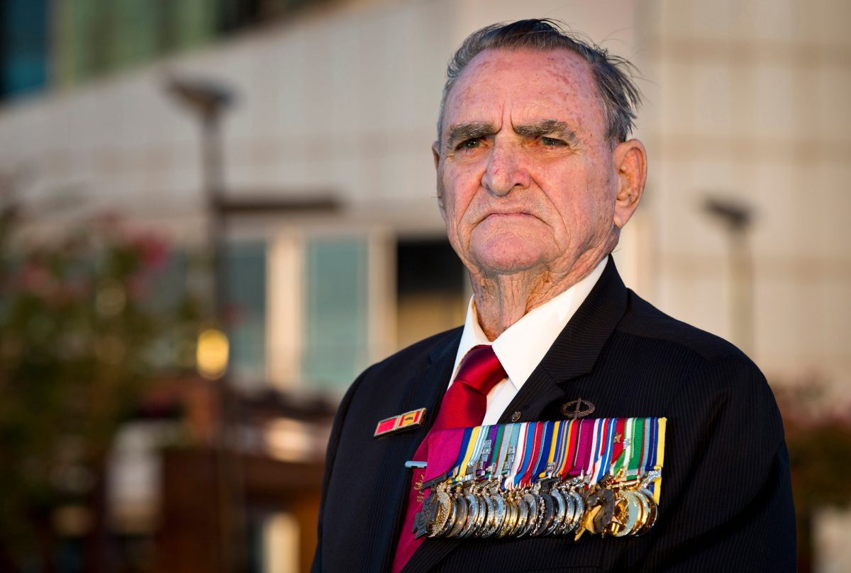 ex-soldier wearing medals