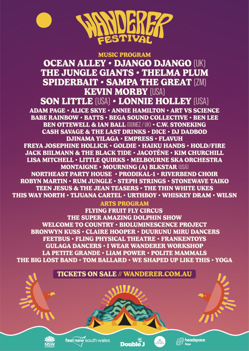 A flyer showing the full list of Wanderer Festival performers