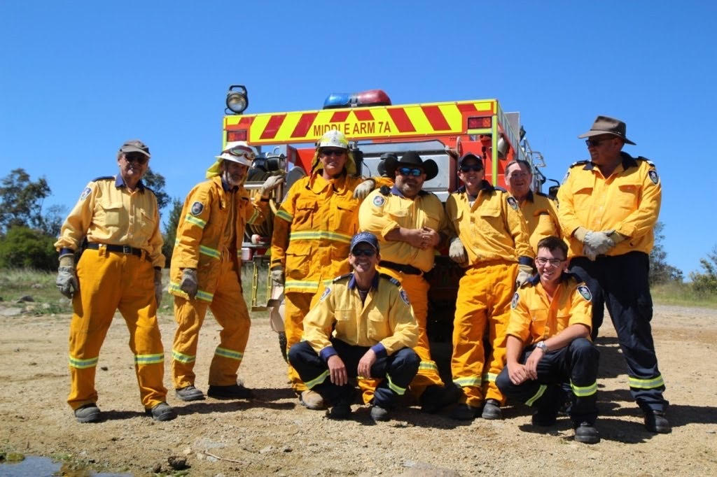 Group of rural firefighters