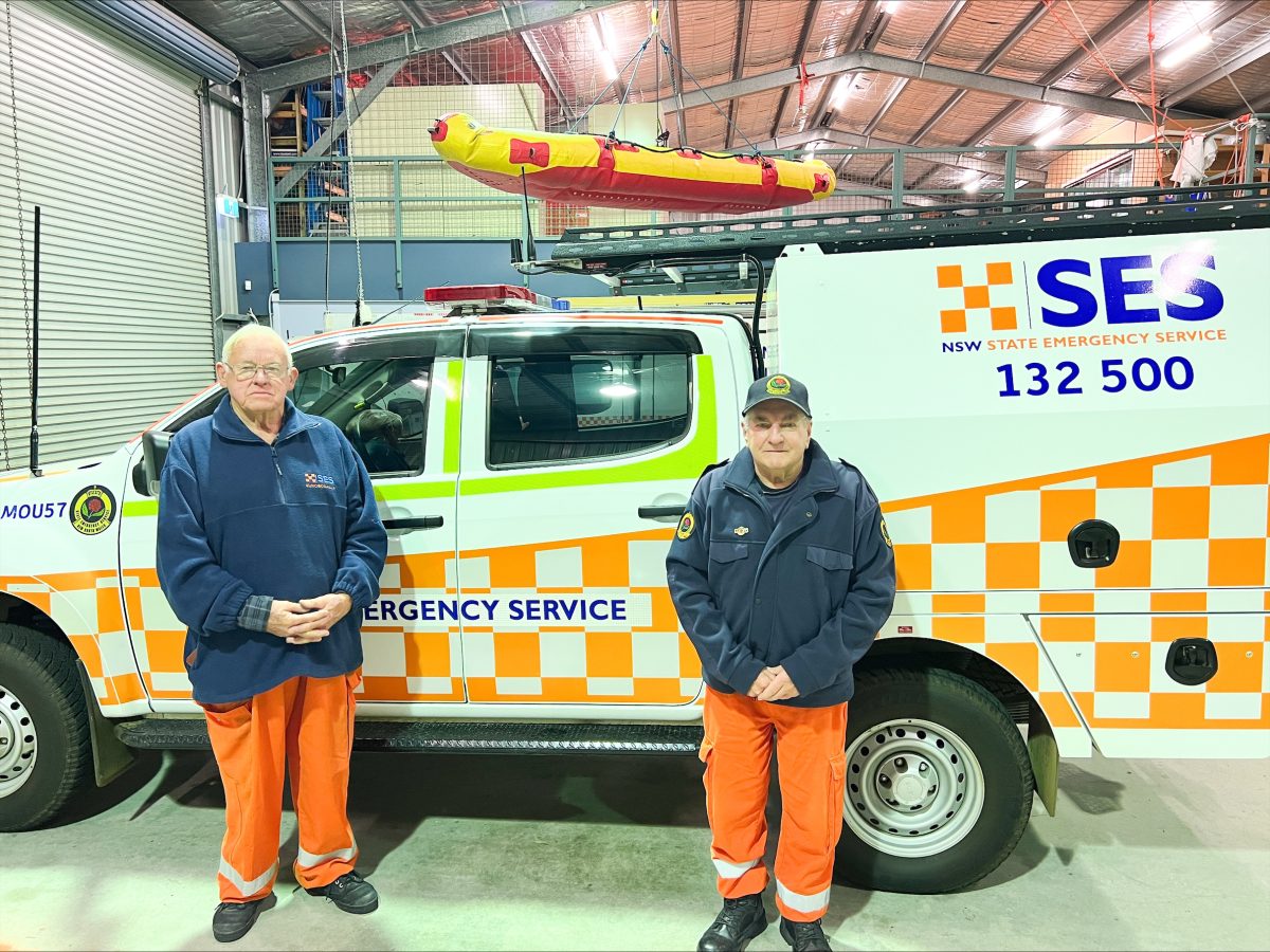 Two Moruya SES volunteers have reached 50 years of service