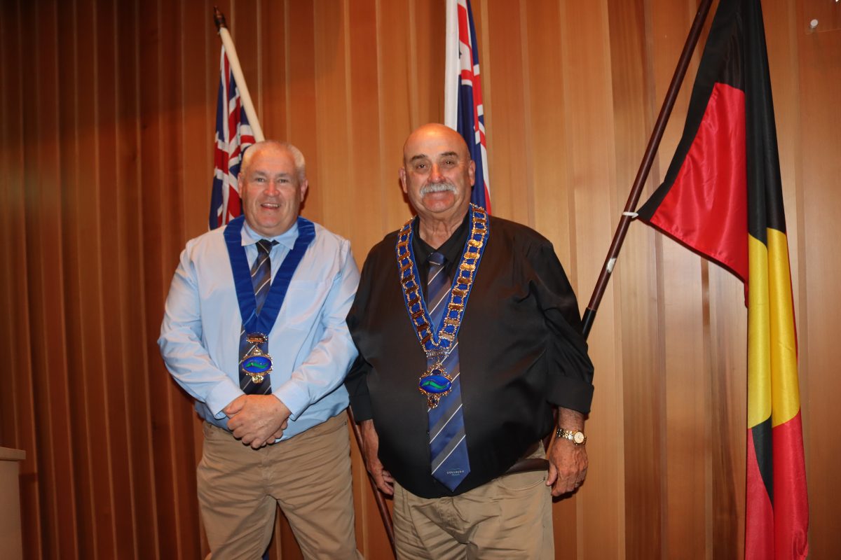 Re-elected Deputy Mayor of Goulburn Cr Steve Ruddell and Mayor Cr Peter Walker. 