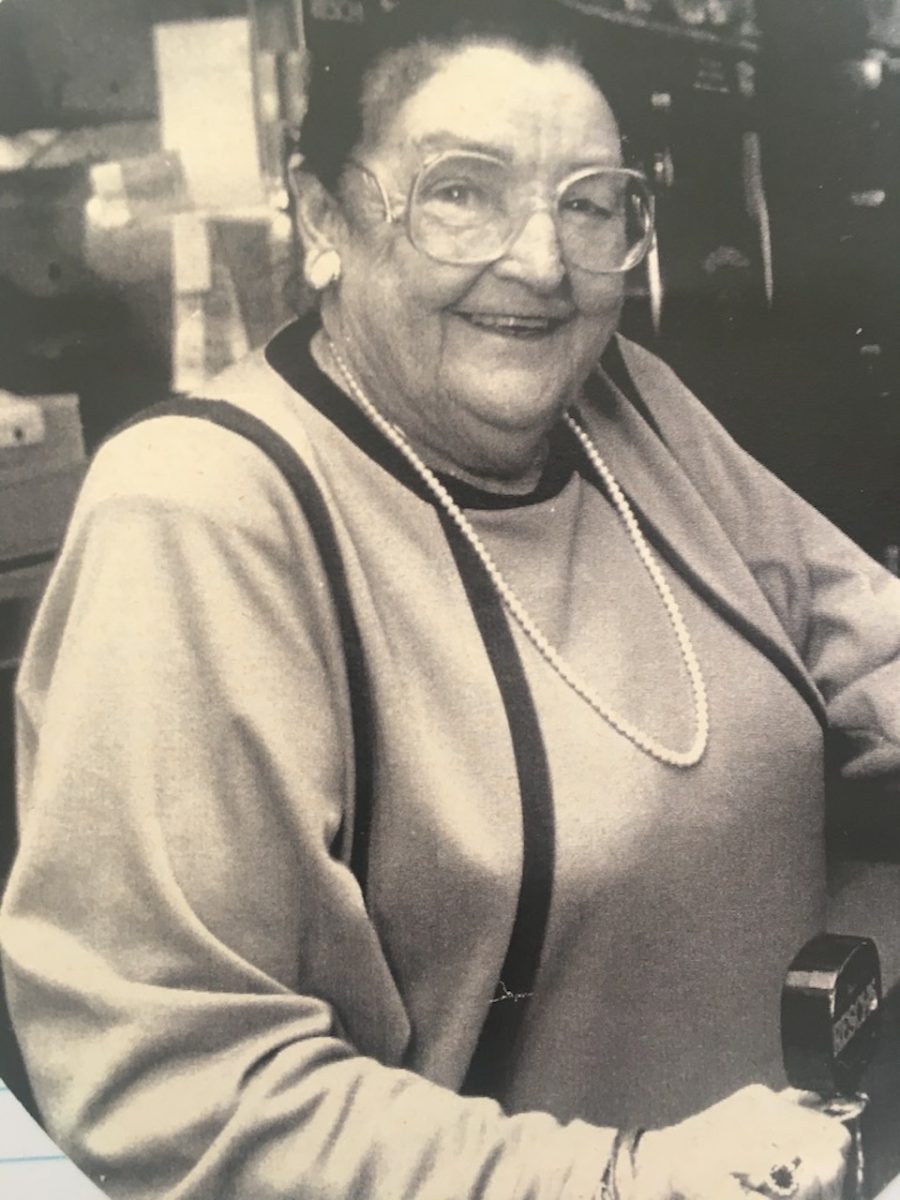 Jean Bowerman behind the bar at the Hotel Gordon.