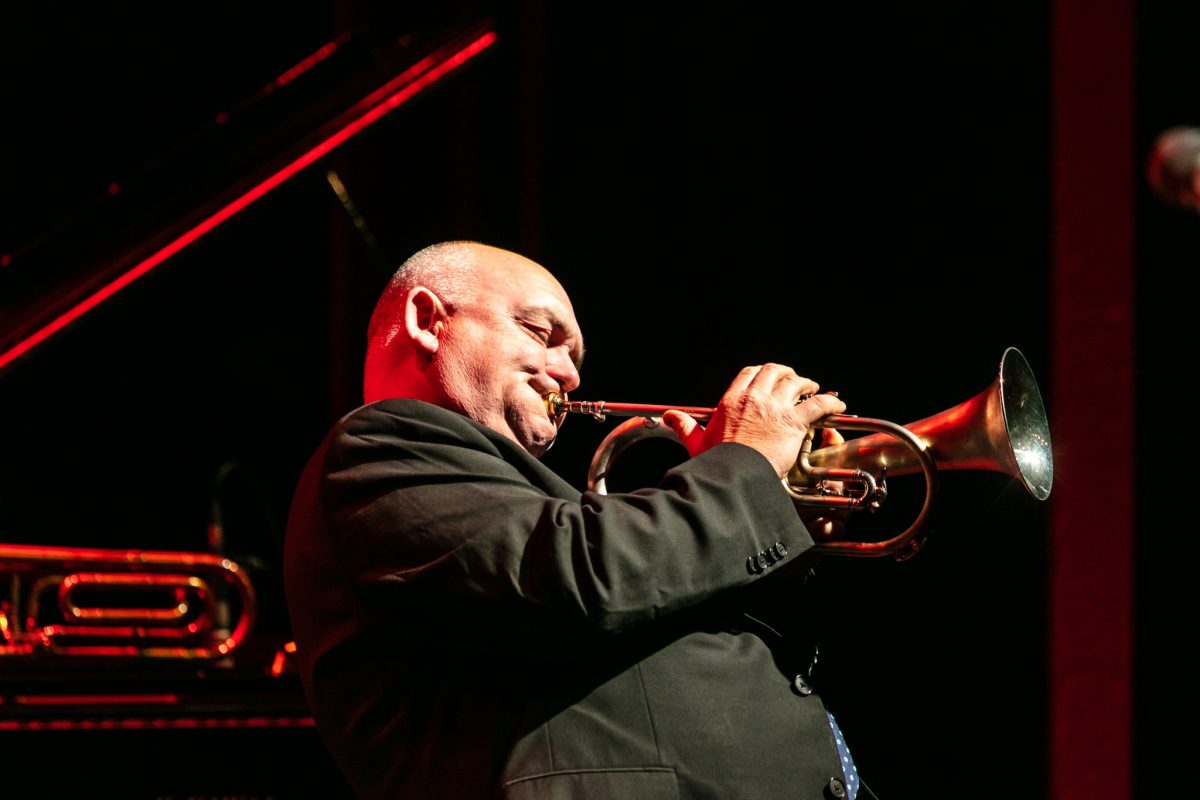 A man playing a trumpet
