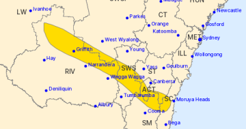 BoM issues severe thunderstorm warning for ACT, Riverina and south east NSW
