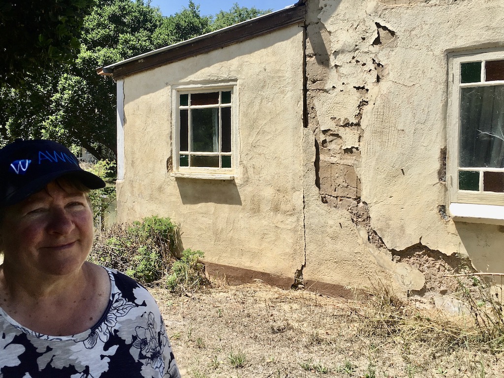 Lorraine Phelps outside the home her grandfather built in the early 1900s on the boundary of Merrilla at Parkesbourne, west of Goulburn.