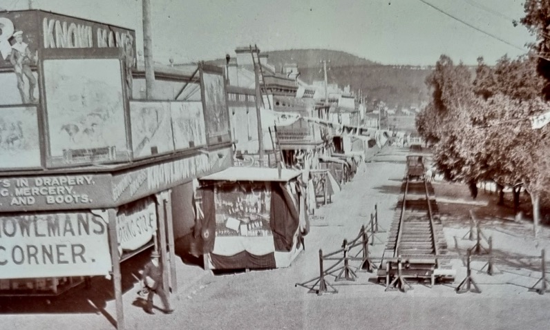 old photo of regional town street