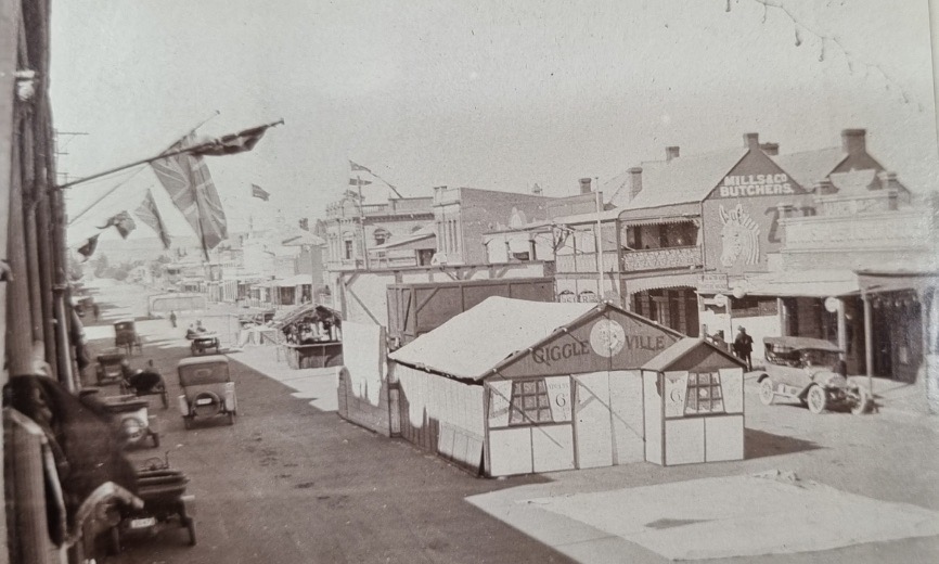 regional town commercial streetscape circa 1920s
