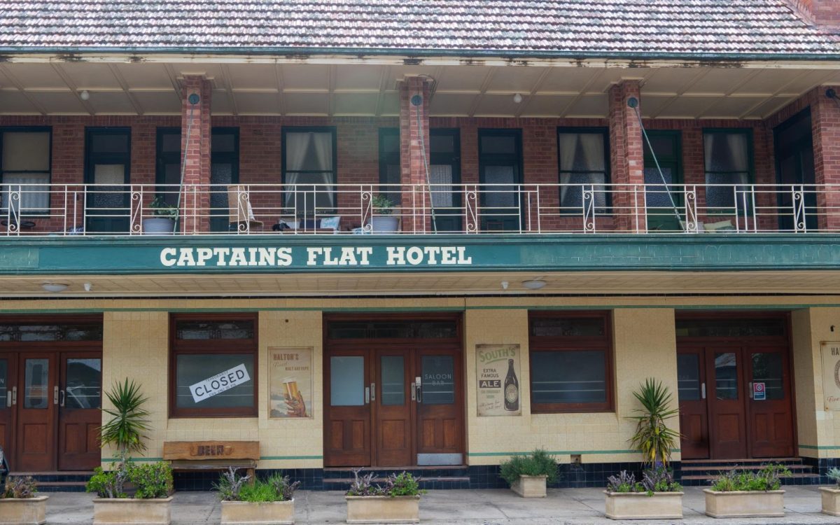 Front view of old pub