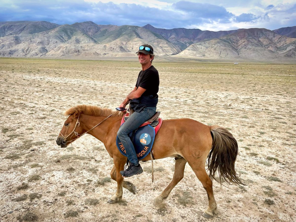 Man on horse in desert