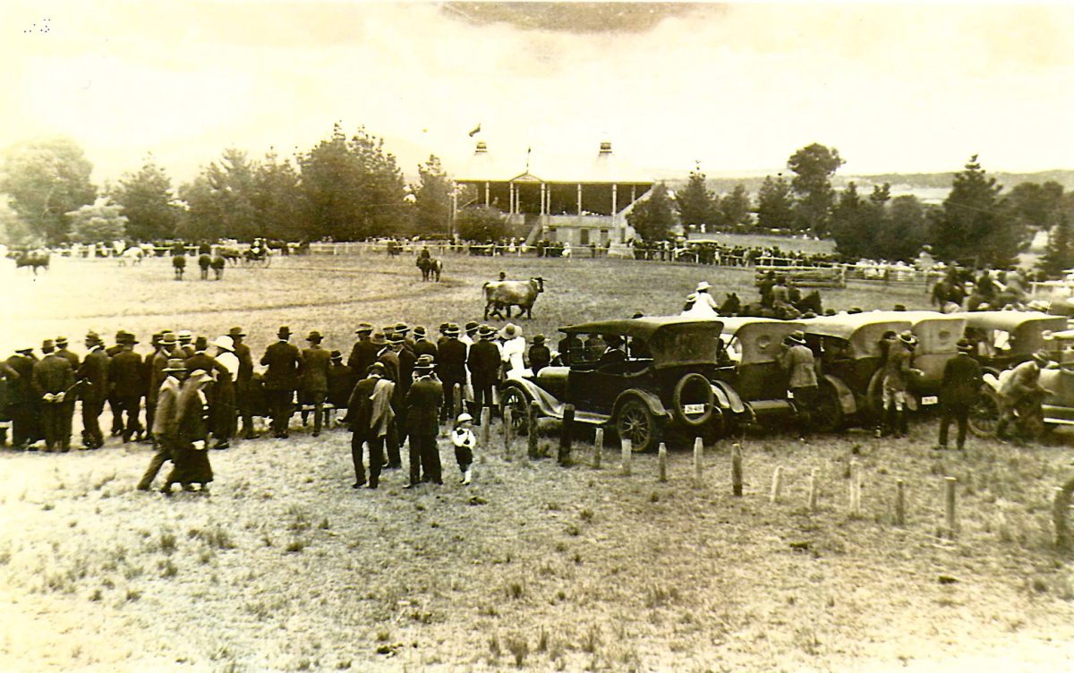 Back and white photo of rural show