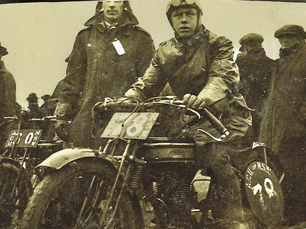 rider in a 1924 motorcycle race