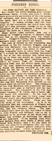 newspaper clipping about WWI